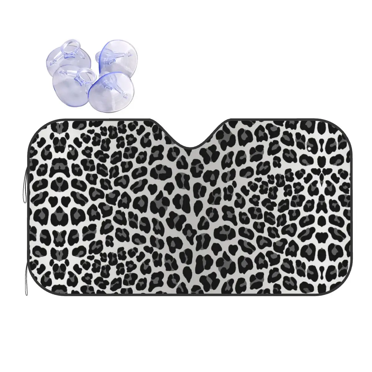 

Snow Leopard Print Sunshade Windscreen Animal Skin Foldable Cover Front Block Window 76x140cm Sunshade Visor UV Protector