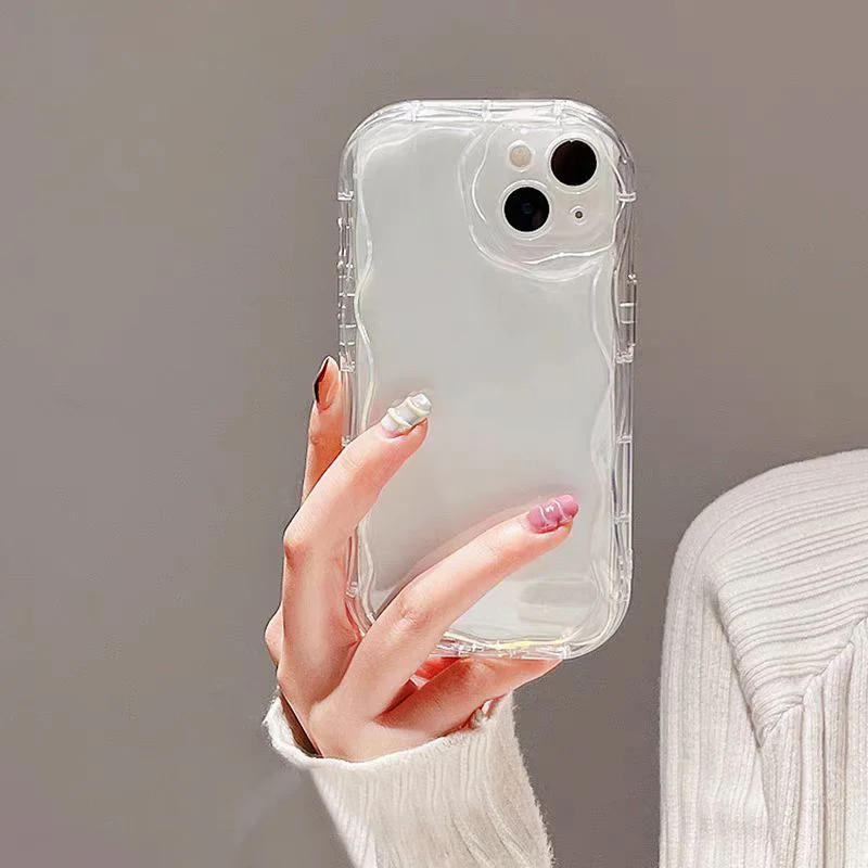 Кремовый волнистый простой чехол для VIVO Y95 Y91C Y1S Y93 Y30 Y38 Y31 Y33S Y35 Y36 Y51 Y51S Y53S Y72 Y75 Y77 Y78