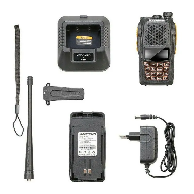 Original Baofeng UV-6R 7-Watt Dual Band Two-Way Radio Dual Display Ham Walkie Talkie UV6R Hnadheld FM Transceiver CB Ham Radio
