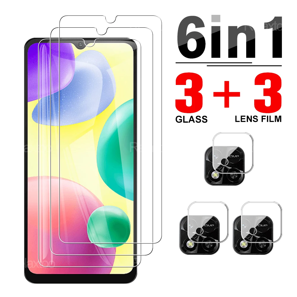 

6 в 1 закаленное стекло для Xiaomi Redmi 10C 10A защита для экрана камеры Xiaomi Redmi 10 Индия защитное стекло HD полное покрытие