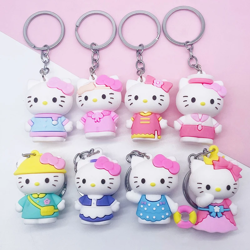 Брелок для ключей Hello Kitty милый мультяшный брелок-кукла KT мультяшная кукла