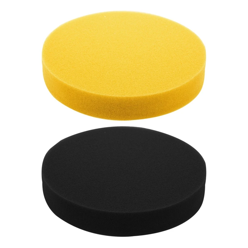 

2 Pcs 6 Inch 150Mm Soft Flat Sponge Buffer Polishing Pad Kit For Auto Car Polisher Color:Yellow & Black