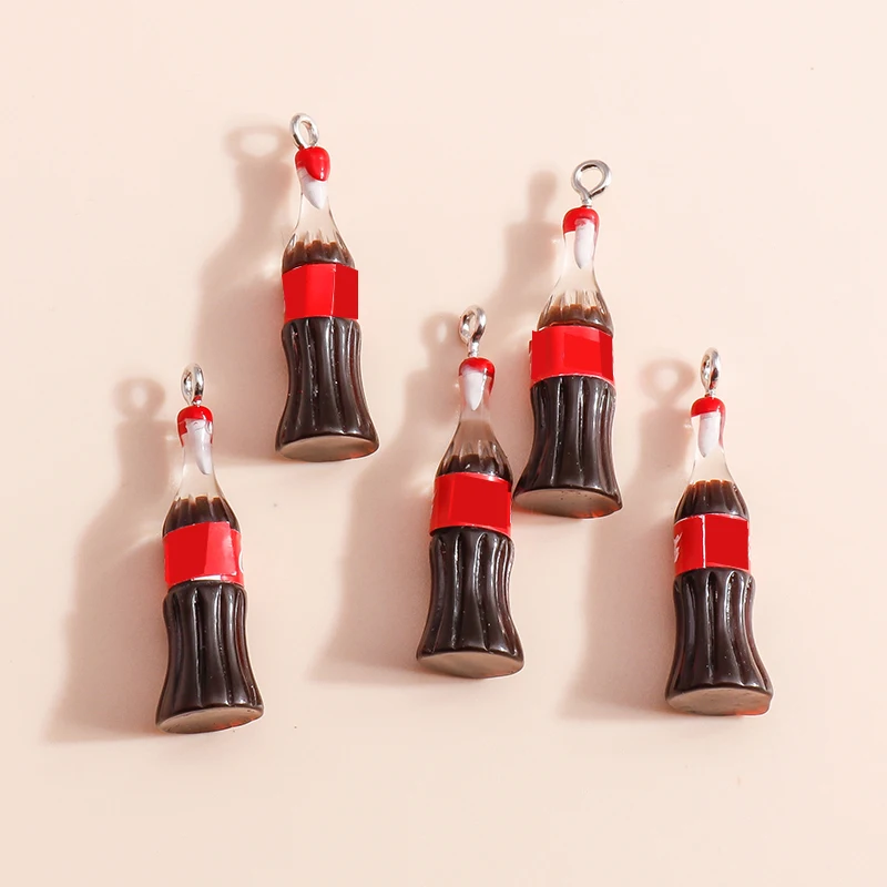 20 шт./резиновые пластиковые 3D Подвески-колы подвеска в виде бутылки для ювелирных