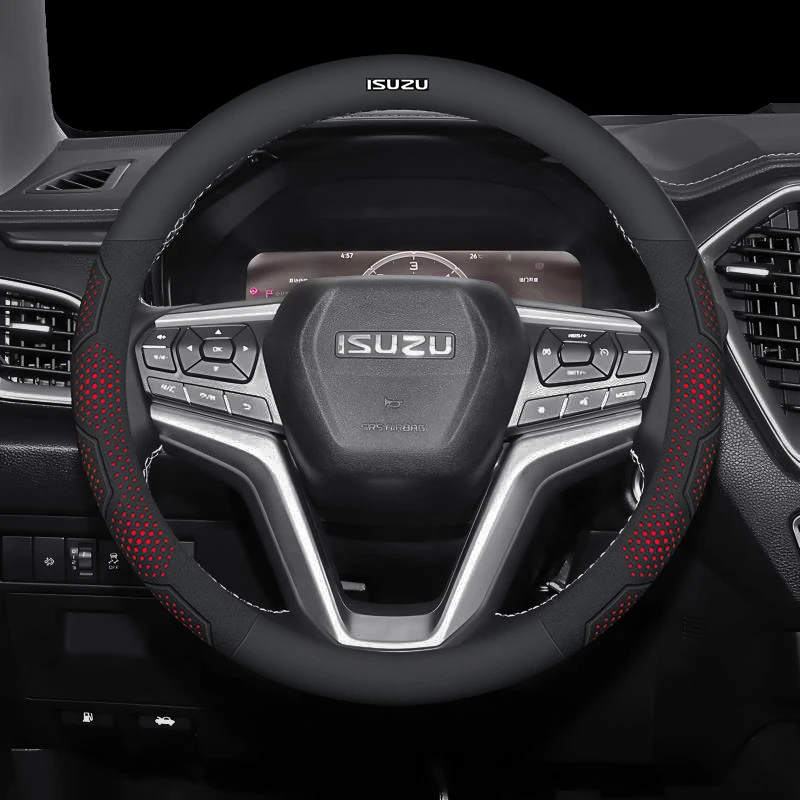 

Для ISUZU D-MAX V-CROSS Mu-X TAGA углеродное волокно, замша, микрофибра, кожа, противоскользящий чехол на руль автомобиля, автоаксессуары