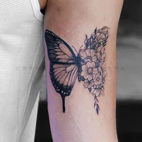 35 pieces butterfly flower tattoo stickers waterproof female long lasting simulation korean sexy dark style tattoo stickers