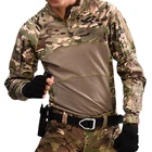 Мужские армейские тактические солдаты Военные боевые камуфляжные рубашки с длинным рукавом Пейнтбольные футболки Мужская охотничья одежда Военные рубашки