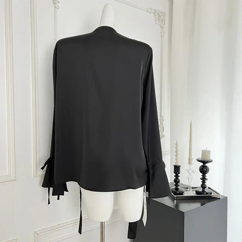 Женская винтажная рубашка с длинным рукавом