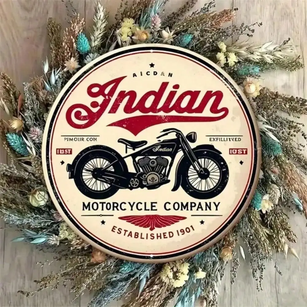 

Металлическая винтажная табличка Indian Motorcycle 1902 года