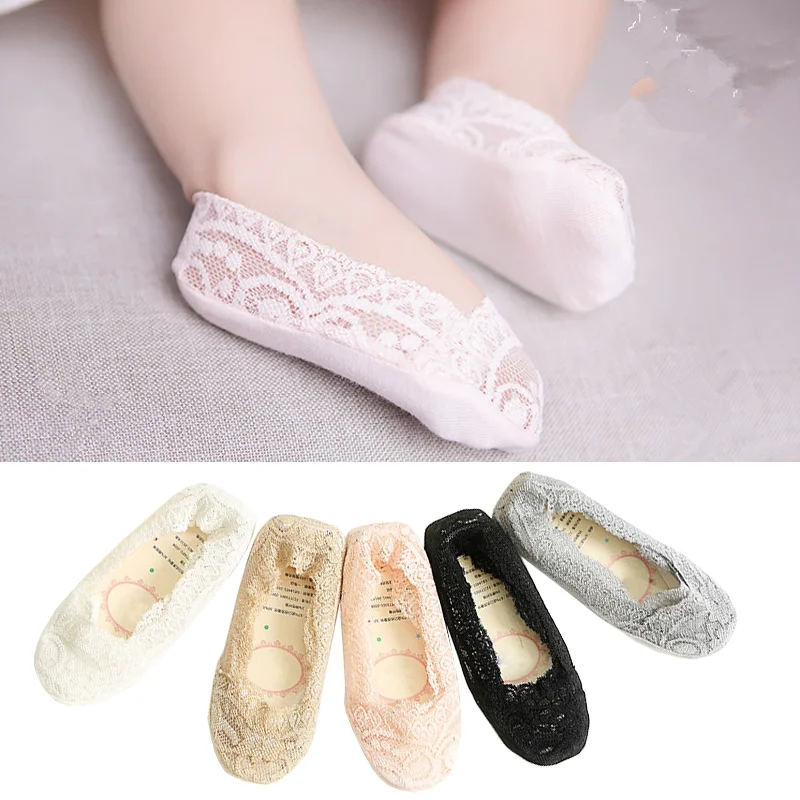 

2Pcs New children's socks invisible lace baby non-slip socks
