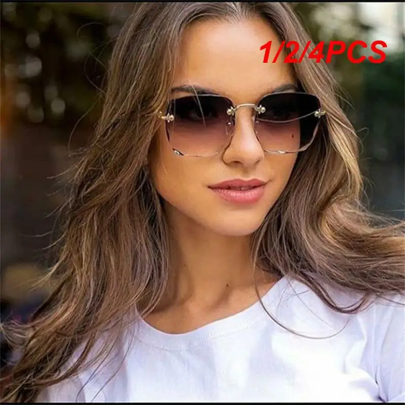 

Солнцезащитные очки без оправы, индивидуальные градиентные солнечные очки с защитой Uv400, летние дорожные солнцезащитные, 1/2/4 шт.