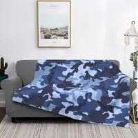 Navy Blue Camouflage Camo Pattern Blanket Fleece Super Soft Throw Blankets Sofa Throw Blanket for Couch Travel Throws Bedspread