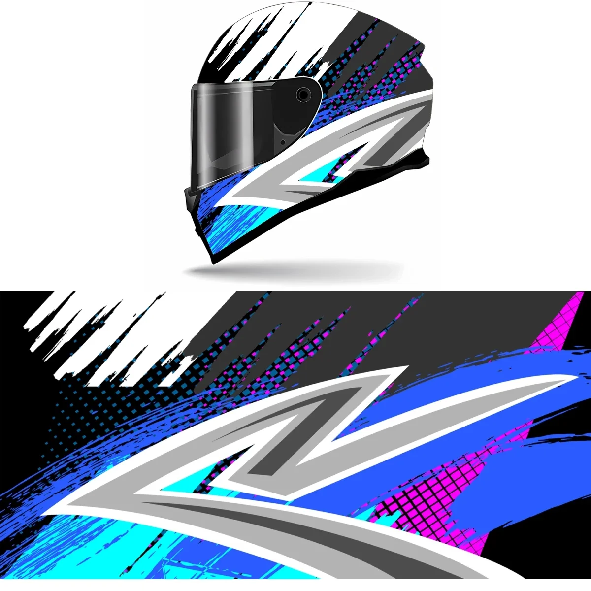 Абстрактная кривая стрелка полная наклейка на шлем мотоциклетный гоночная