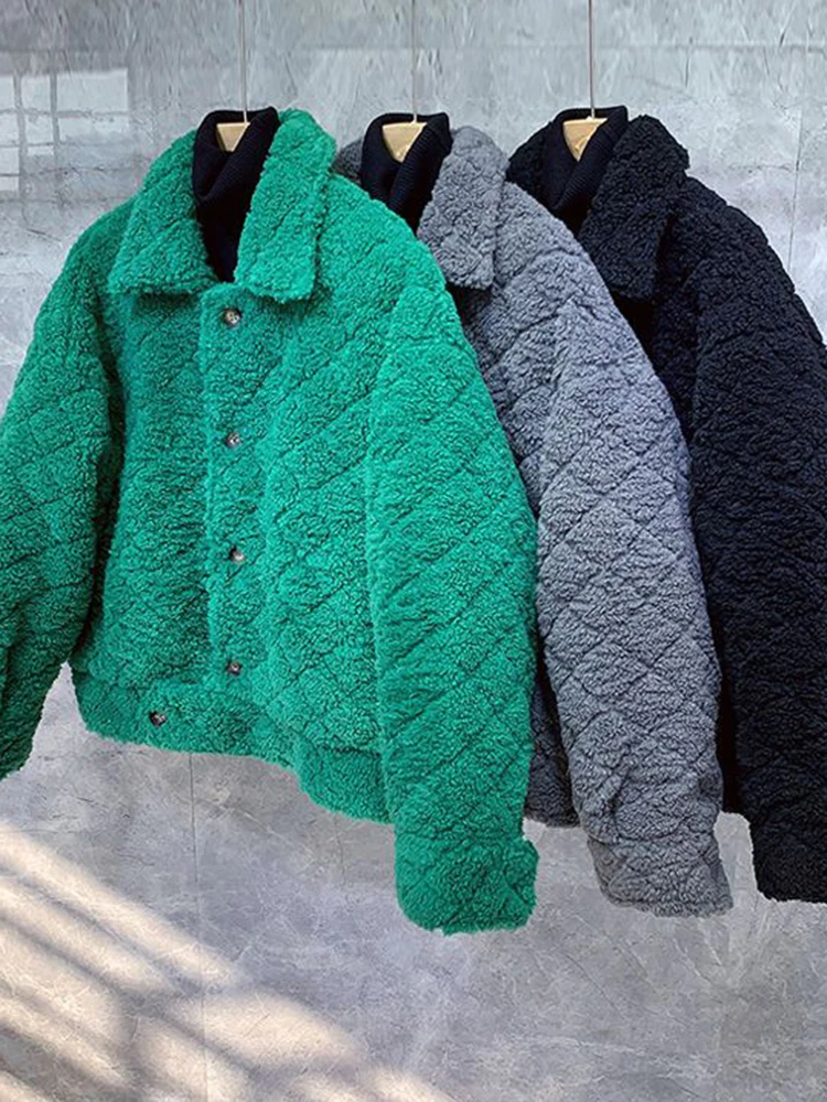 

KBAT Autumn Winter Warm Lambswool Coat Women Oversized Bomber Jackets Padded Coats Female Warm Baseball Jacket Bf Outerwear