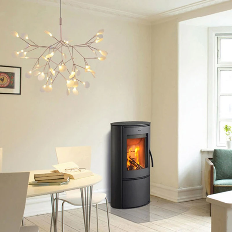 Современная светодиодная люстра с изобрасветодиодный ением листьев дерева