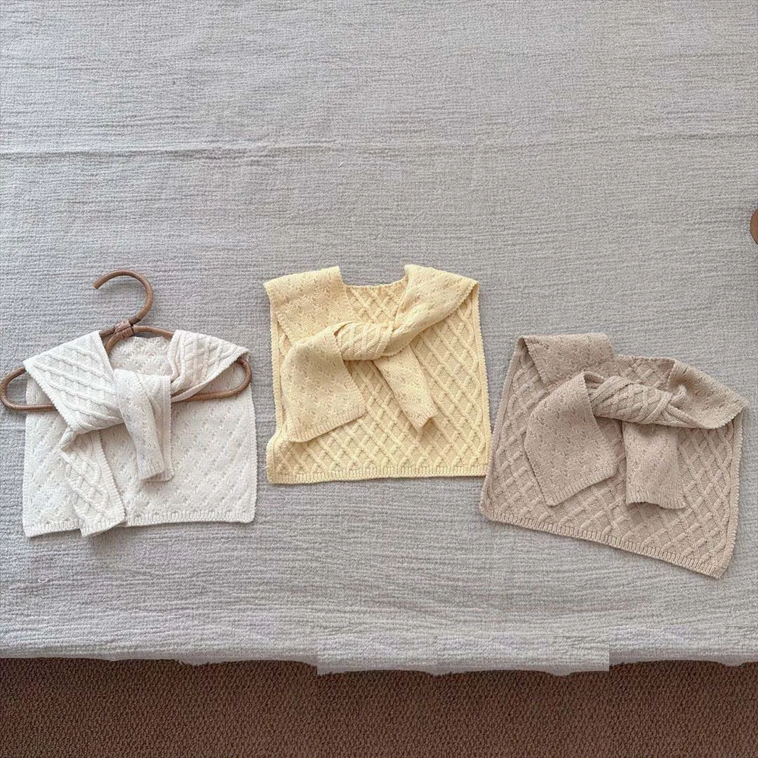 

Autumn Winter Kids Scarf New Children's Korea Style Knitted Cold Shield Shawl Solid Color Air Conditioned Room Shawl