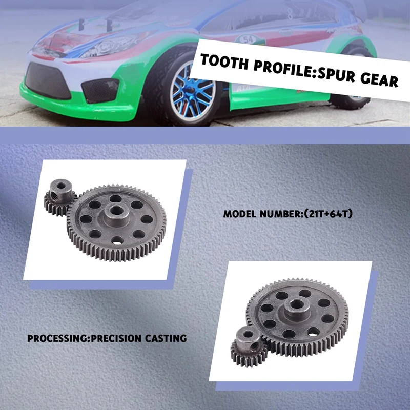 2 шт. (21T + 64T) 11184 &amp 11181 дифференциальная металлическая основная Шестерня 64T