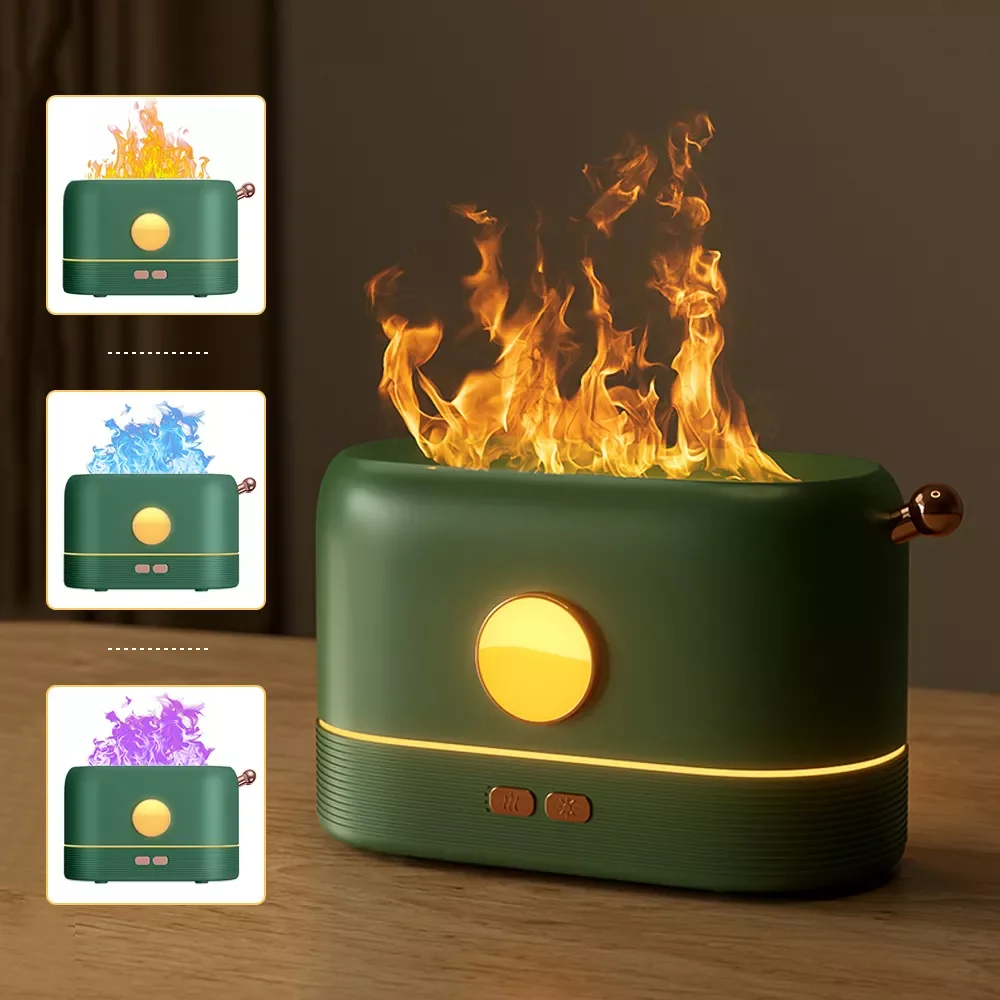 

Красочный увлажнитель воздуха с эффектом пламени, аромадиффузор для эфирных масел USB 200 мл, ароматическое эфирное масло с низким уровнем шум...