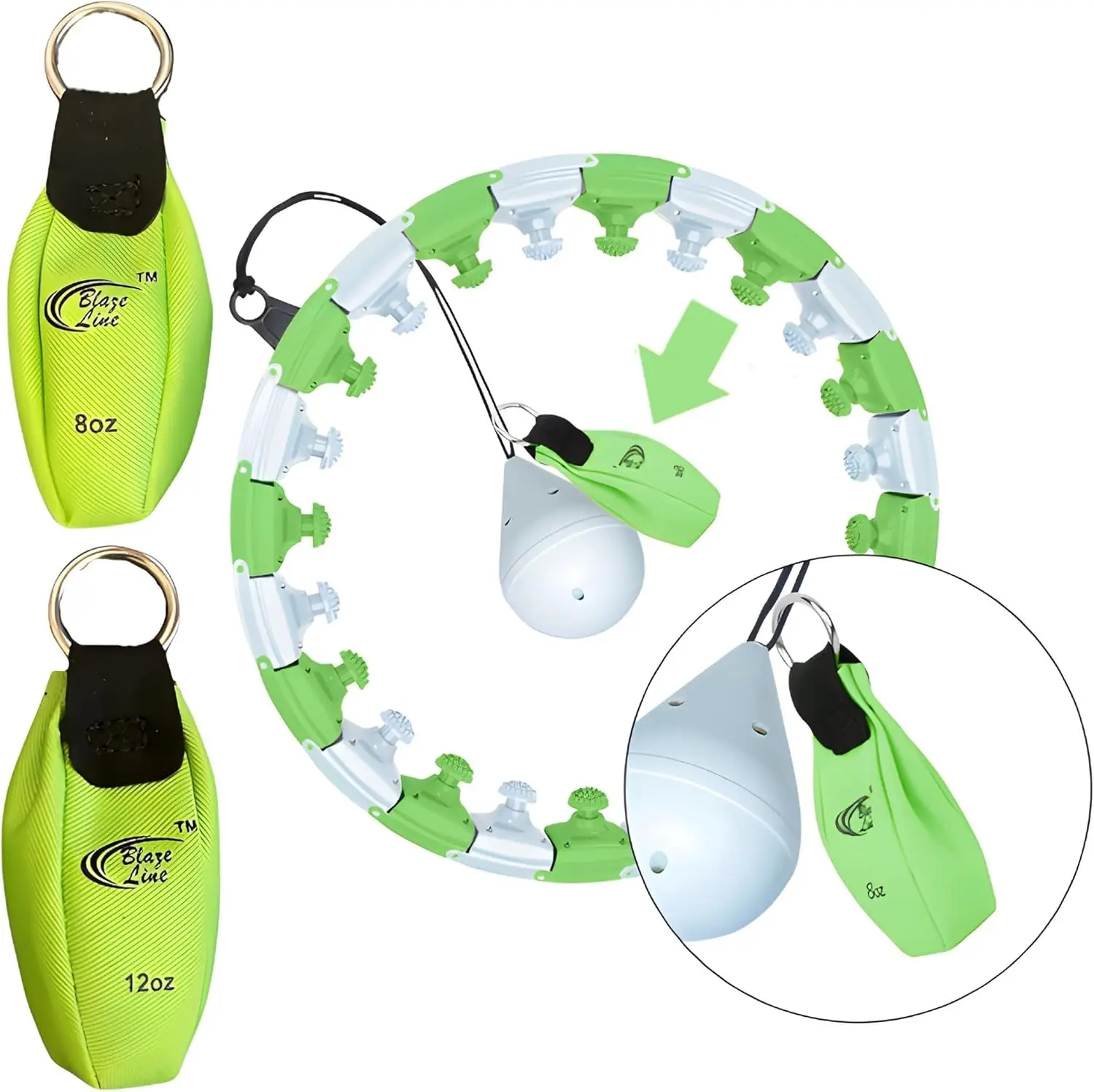 Фото Регулируемая сумка для веса Blaze Line Hoola Fitness Hoop, сумка на 8 и 12 унций, упаковка из 2 предметов для похудения, фитнеса, тренировок и тренировок №2