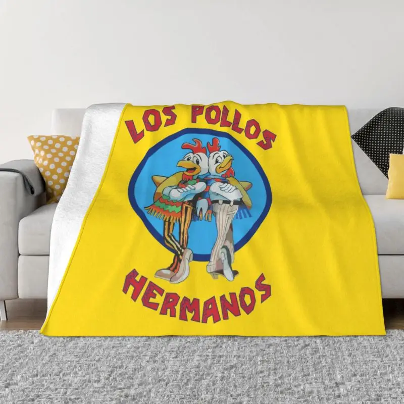 

Distressed Breaking Bad Blankets Warm Flannel Los Pollos Hermanos Throw Blanket for Home Sofa Office Travel