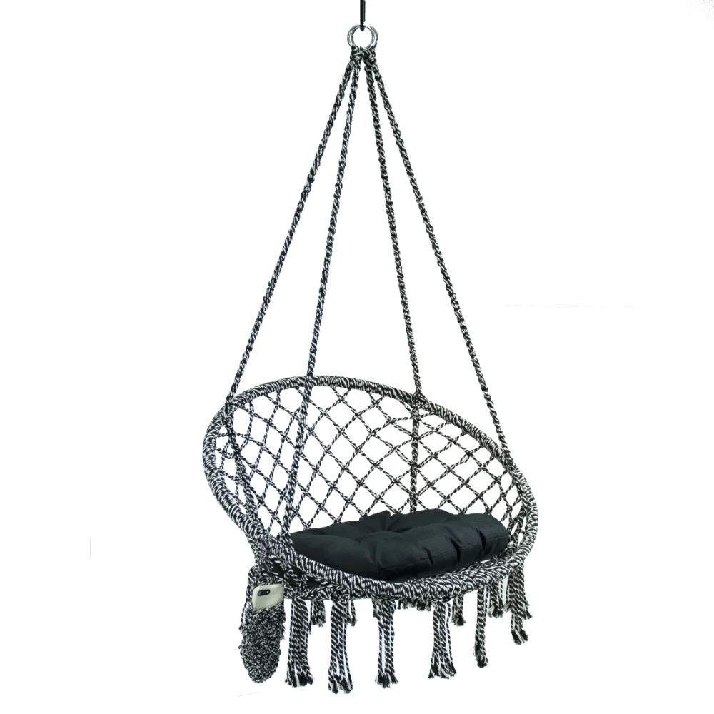 

Deluxe Outdoor Macrame Hammock Hanging Chair Cotton Multi-Color Size 31.5" L x 24" W Capacity 250lb