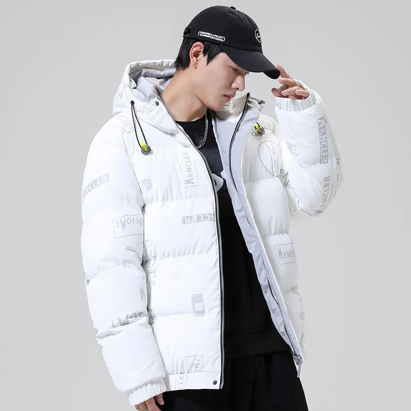 Men's hooded down jacket winter new trend warm youth down coat students lightweight down jacket men