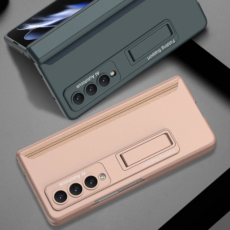 Shockproof Armor Magnetic Case For Samsung Galaxy Z Fold 4 Adsorption Kickstand Matte PC Hard Plastic Phone Cover Fold 3 2 5G