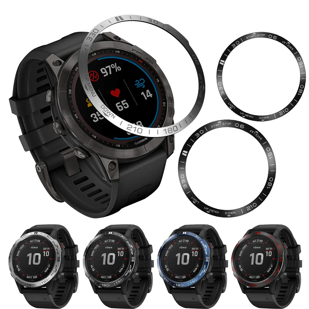 Фото Металлический безель, кольцо, рамка времени, стекло Epix Pro 42 мм для Garmin Fenix 7 7X 7S Tactix 8 51 мм, солнечный сапфир, защитный чехол для умных часов №1