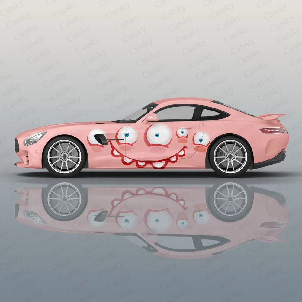 

Виниловая наклейка на весь корпус с забавным изображением рота гоночного автомобиля, современный дизайн, наклейка с изображением вектора, декоративная наклейка на автомобиль для женщин