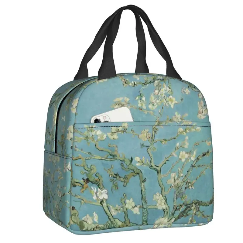 

Custom Almond Blossoms By Vincent Van Gogh Lunch Bag Men Women Cooler Thermal Insulated Lunch Box for Student School