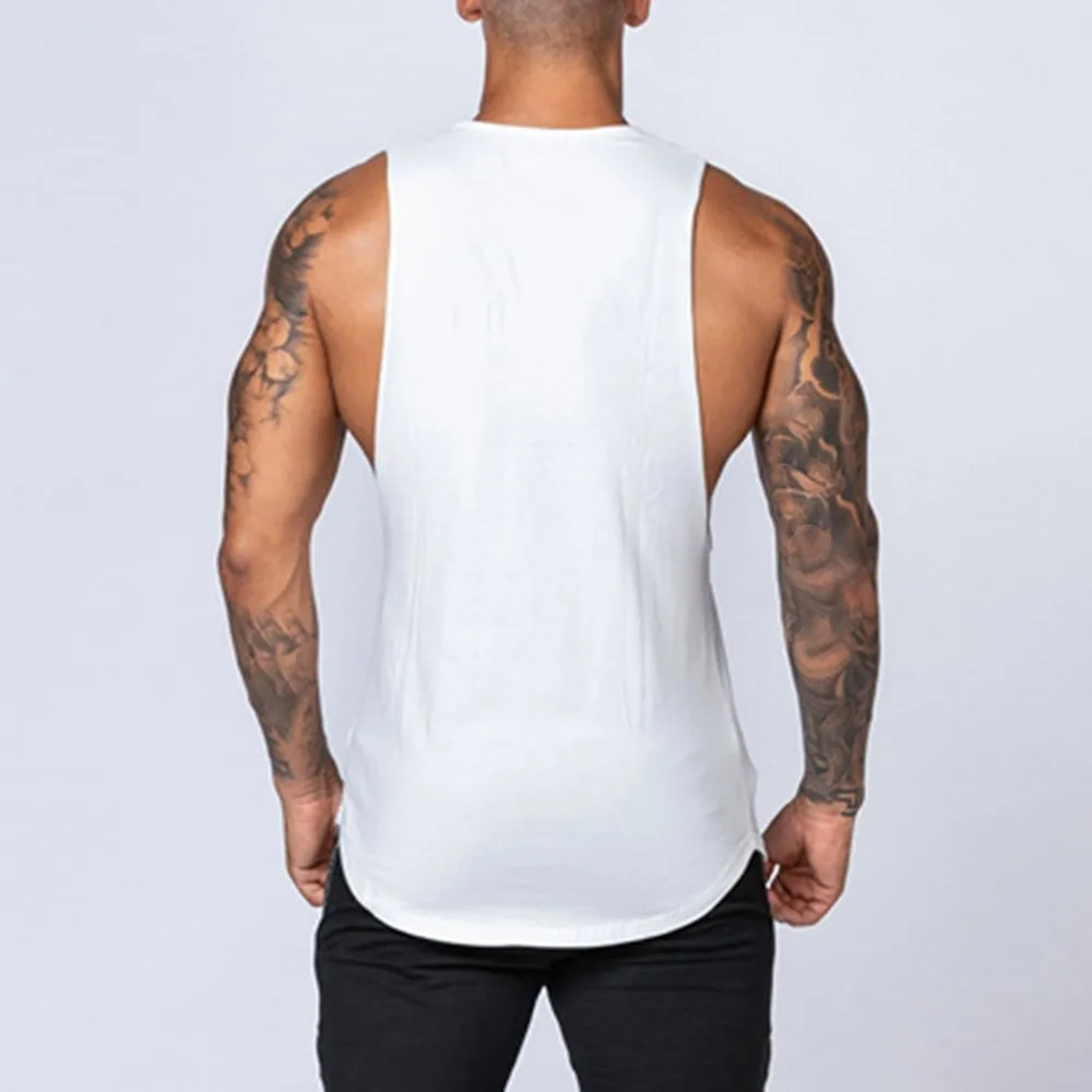 

Bodybuilding Singlets Fitness Vest Men Cotton Workout Gym Tank Tops Muscle Sleeveless Shirt Bodybuilding Fitness Sportswear A50