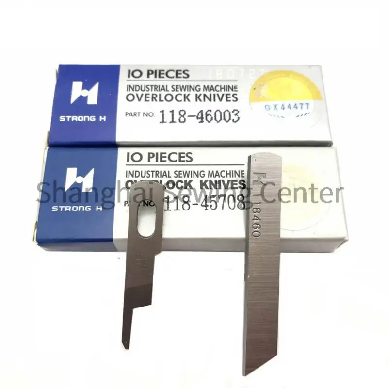 

10PCS Strong H Knives 118-45708 118-46003 Upper Knife Lower Knife Thread Trimmer for Juki 6716 6714 Overlock Industrial Sewing
