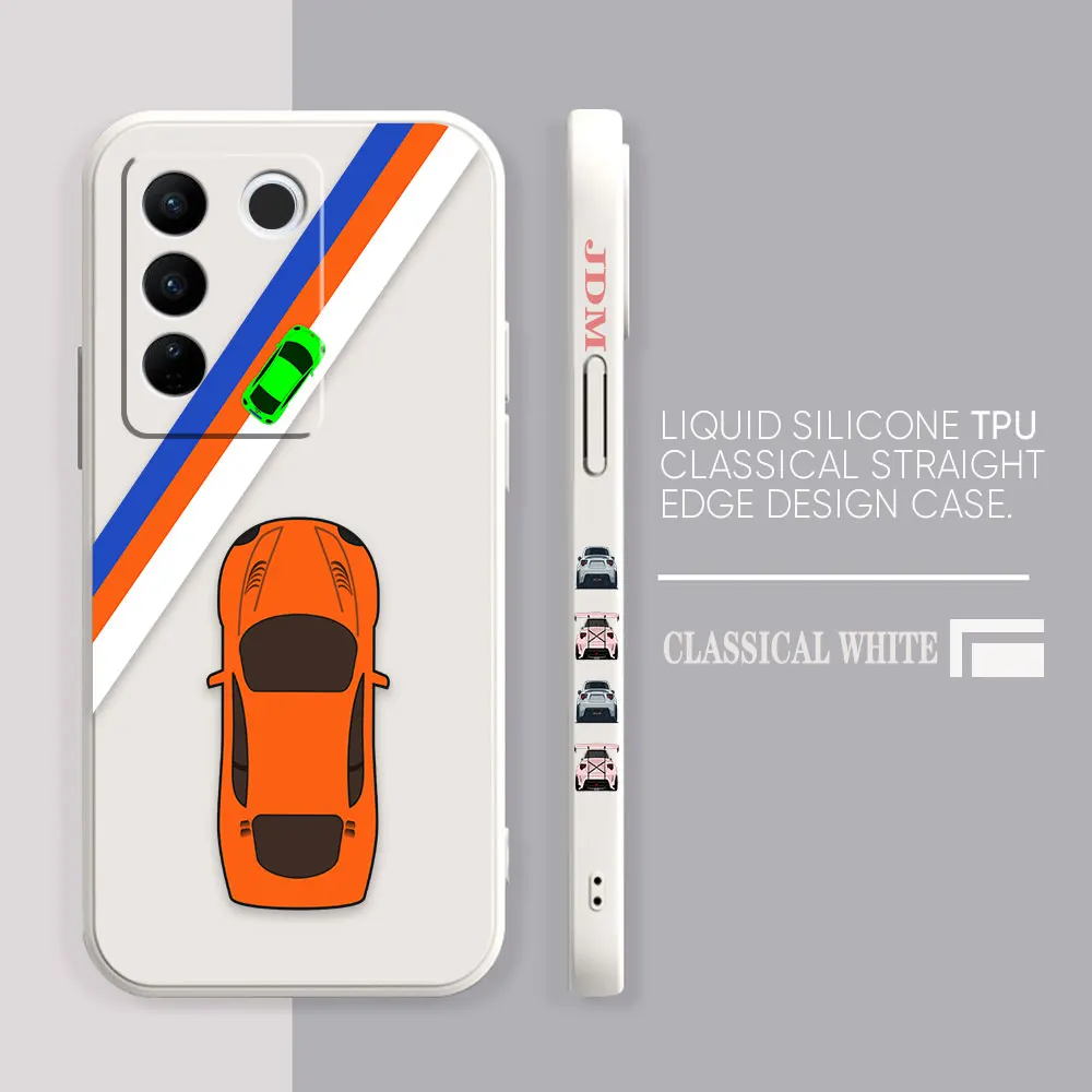 Case For VIVO S5 S6 S7 S9 S9E S10 S12 S15 S16 S16E V19 V20 V21 V23 V25 V27 PRO 5G Case Funda Cqoue Shell Capa Cartoon Sports Car