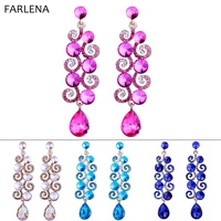 fashion vine shape bling crystal long earrings drop earrings for women wedding party jewelry accessory