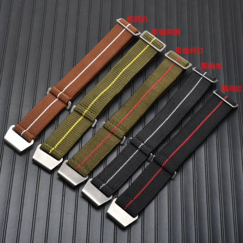 Elastic Nylon Band 20mm 22mm French Troops Parachute Bag Watchband for Samsung watch 3 46mm Classic Active2 for Huawei WatchGT 2