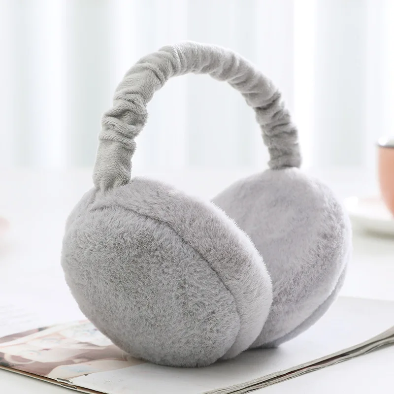 

Casual Adjustable Winter Earmuffs Soft Foldable Ear Cover Unisex Solid Color