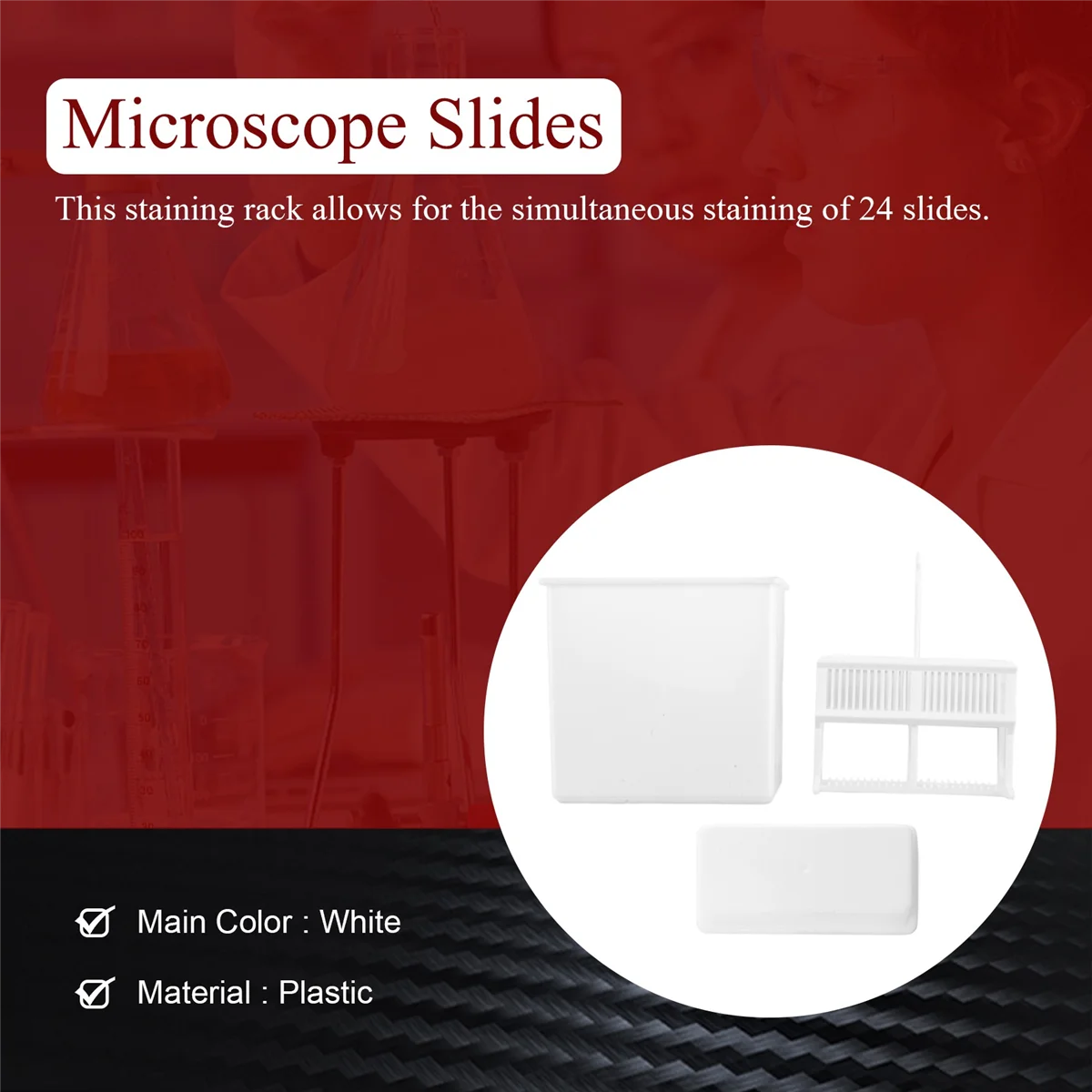 2 в 1 набор из 24 белых стеллажей для микроскопа