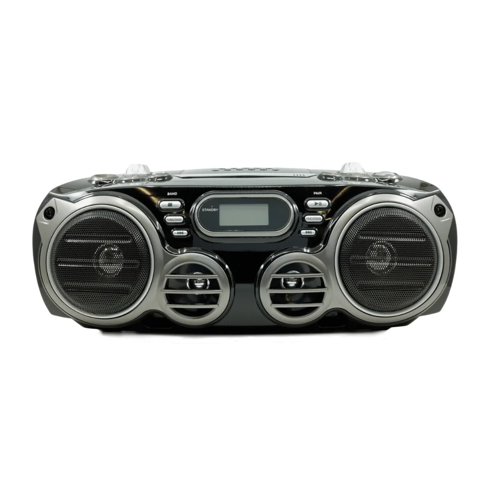 Bluetooth Portable CD Radio Boombox with AM/FM Radio, Black, PRCD682BT enlarge