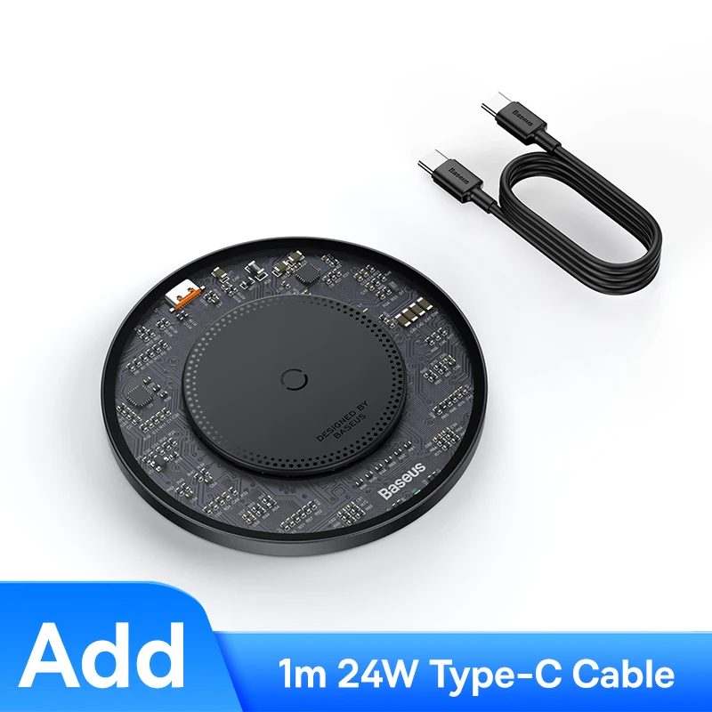 Baseus 15W Быстрое беспроводное зарядное устройство для iPhone и Samsung — фото товара