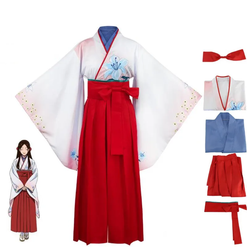 

Anime Kakegurui Twin Cosplay Yuriko Nishinotouin Women's Jacket Coat Pants Kimono Uniform Suit Headdress Halloween Costumes Gift