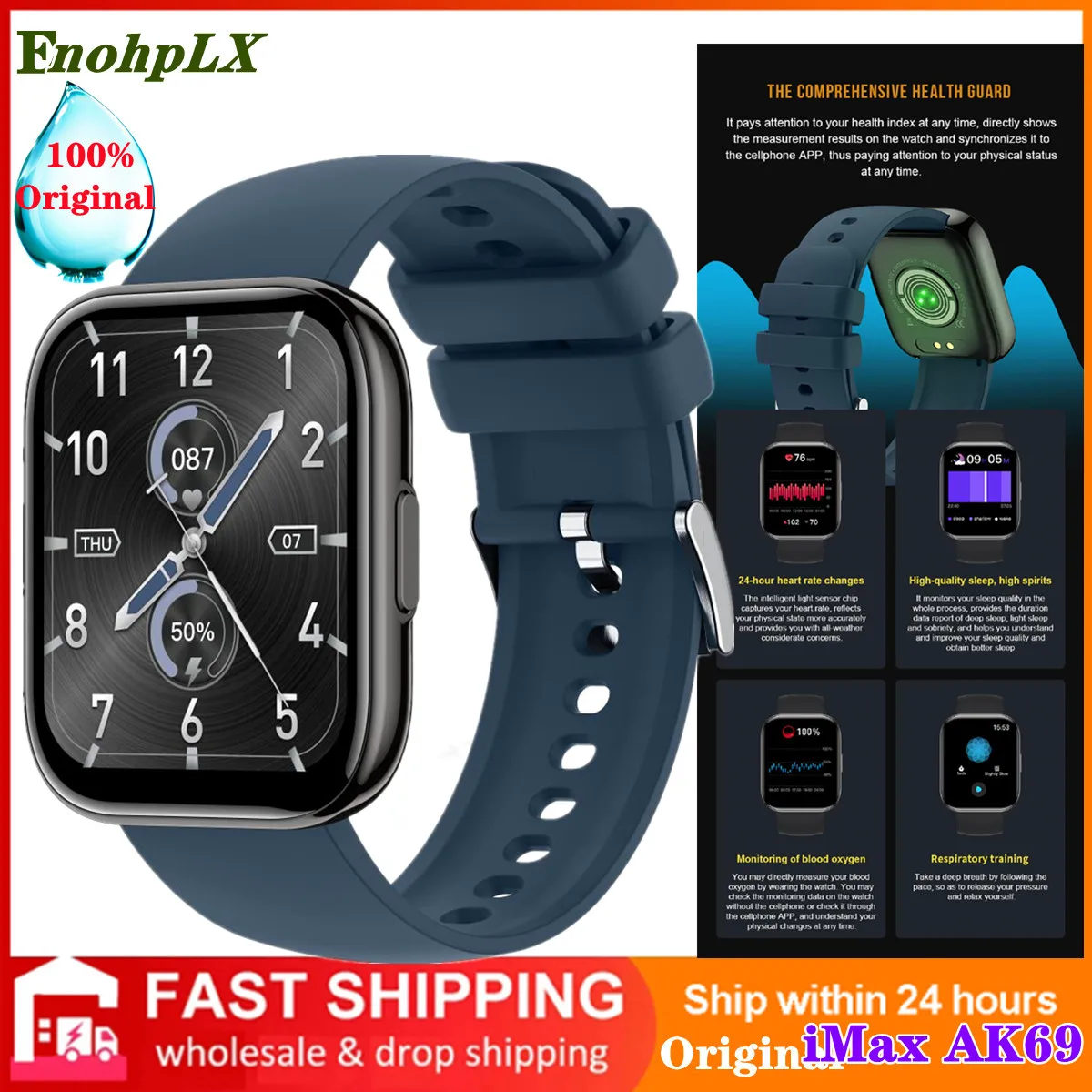 

Smart Watch Man Women Smartwatch Message Notification Weather Physiological Reminder Waterproof Sports Healthy For iOS Android