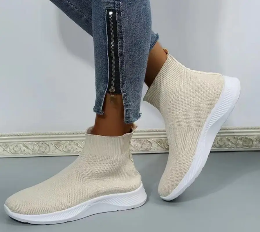 

Elastic socks shoes Women 2023 summer sneakers casual socks boots women and girls Breathable show thin high-top shoes