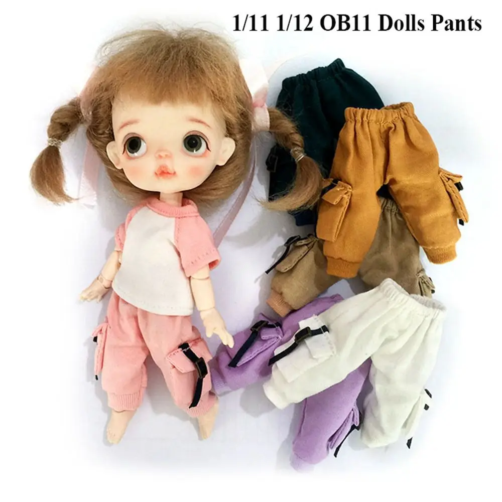 

Модные Штаны для кукол ob11 obitsu11 1/12, длинные штаны для кукол Bjd, повседневные брюки с карманами, Одежда для кукол, аксессуары для кукол