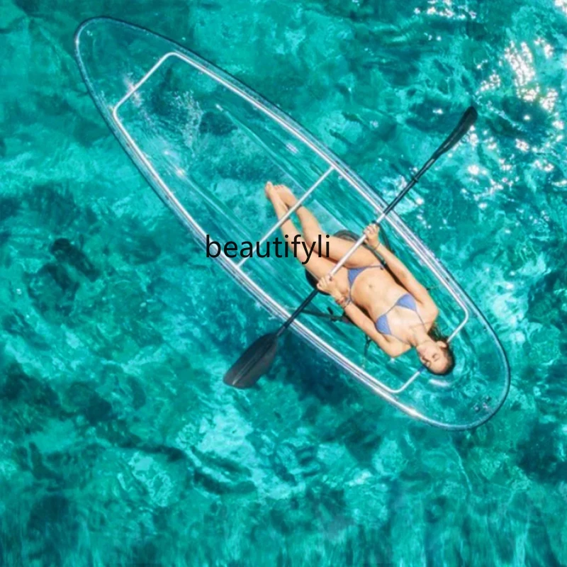 

yj Frameless Transparent Boat Glass Boat Wedding Photography Special Hand Boating Transparent Crystal Ship