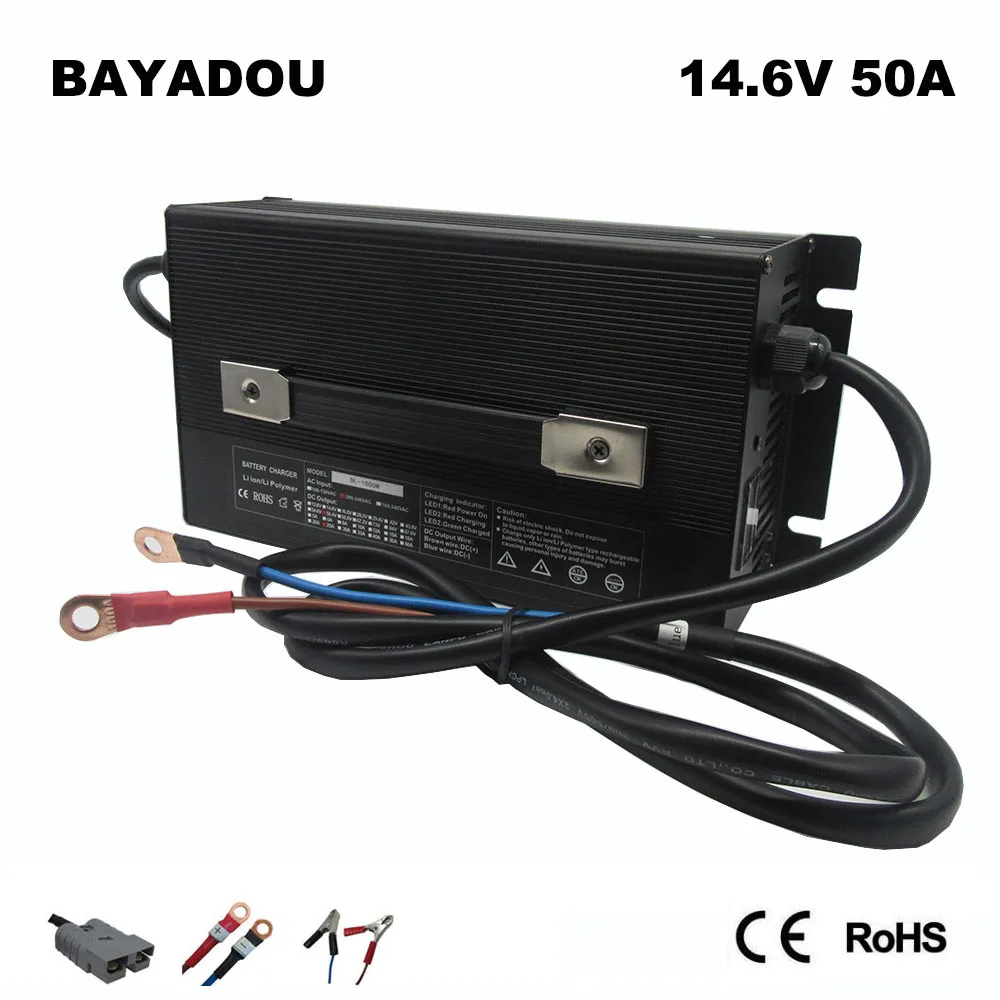 

12V 50A Lifepo4 Fast Charger 4S 14.6V 12 Volt Iron Phosphate LFP Energy Storage RV UPS Solar System Battery Chargers 1500W