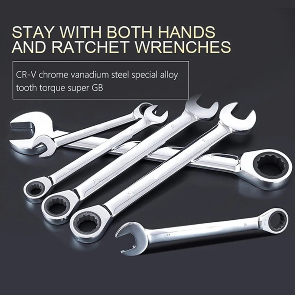 

Wrench Ratchet Spanner Set Head Mm Metric Dual Ratcheting Wrenches Gear Flex Tool Dicephalous Adjustable Tools Socket