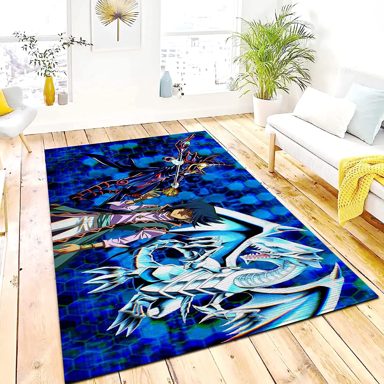 Ковер с голубыми глазами и белым драконом ковер аниме-картой коврики для