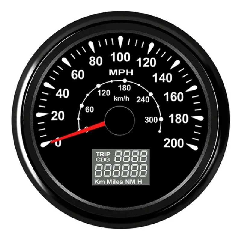

85mm GPS Speedometer Gauge 200MPH Trip Counter Odometer Compatible with Car Racing Motorcycle 9-32V