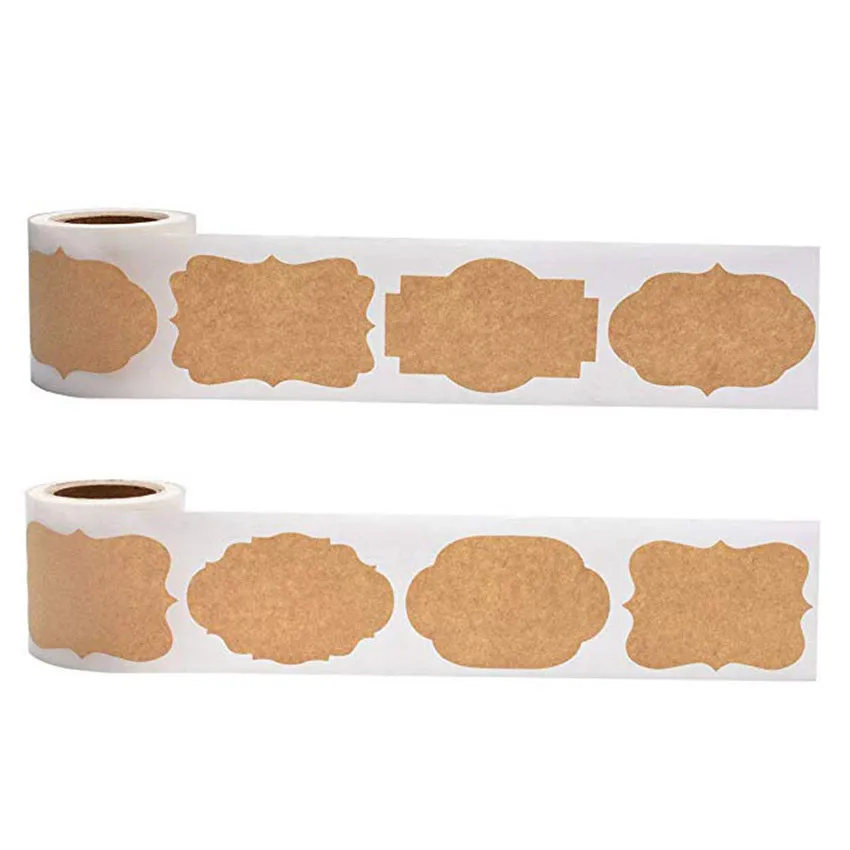 300Pc Vintage Kraft Paper Stickers Labels Blank Bullet Journal Sticker for Gift decor Jar Glass Bottle Office stationery sticker |