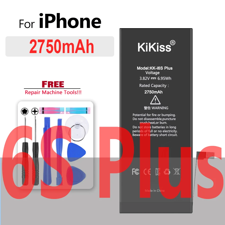 Высококачественный аккумулятор для iPhone 5 6 6S 5S SE 7 8 Plus X Xs Max 11 Pro iPhone5 iPhone7 iPhone8 с бесплатными инструментами.