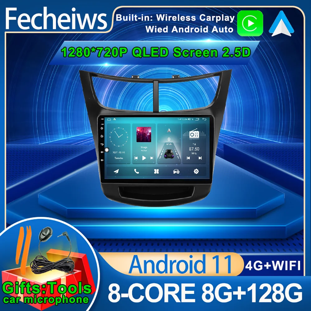 Автомагнитола DSP Android 11 4G NET с Wi-Fi мультимедийный видеоплеер для Chevrolet Sail aveo 2015 2016 2017